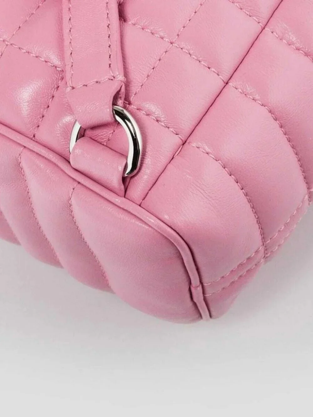 Burberry Pink Quilted Leather Mini Lola Backpack Bag